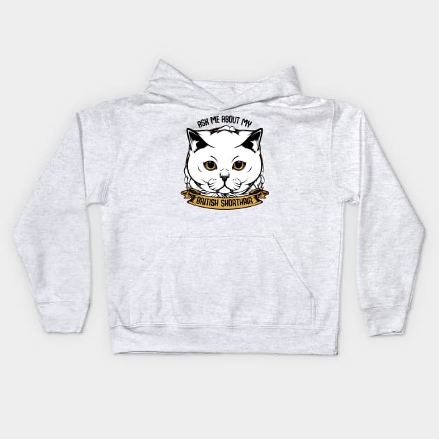 British Shorthair Cat Kids Hoodie by Lumio Gifts